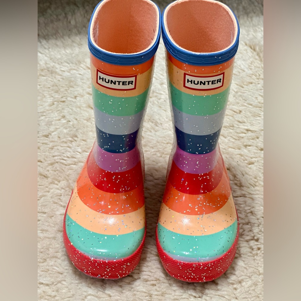 Hunter Classic Rainbow Boot Glitter US Size 9 Girls